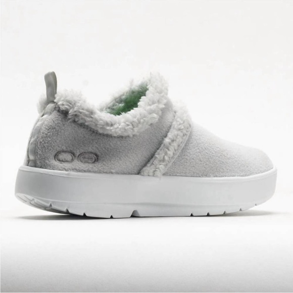 OOFOS womens 7 oocoozie low shoe in light gray SOFT stretchy fleece Arch support - Picture 14 of 14